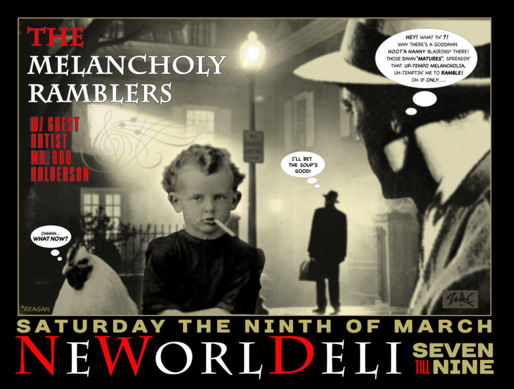 Playbill poster featuring a dark foggy night